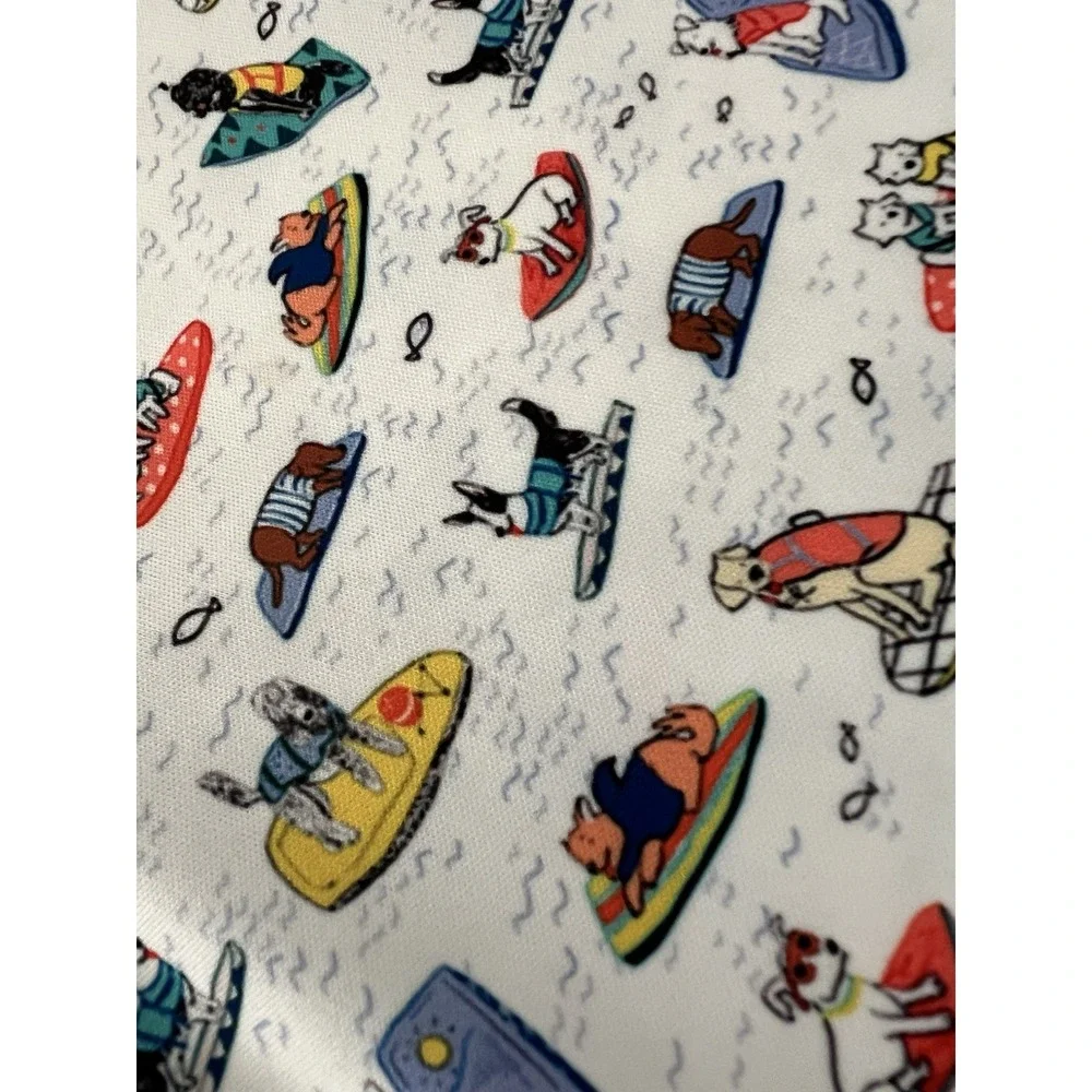 Fore Aces Golf Polo Boogie Board Dogs All Over Print Men's Medium Performance